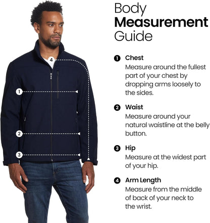 Midweight Soft Shell Jackets for Men - Men’S Water Resistant Windbreaker with Stand Collar (S-3XL)